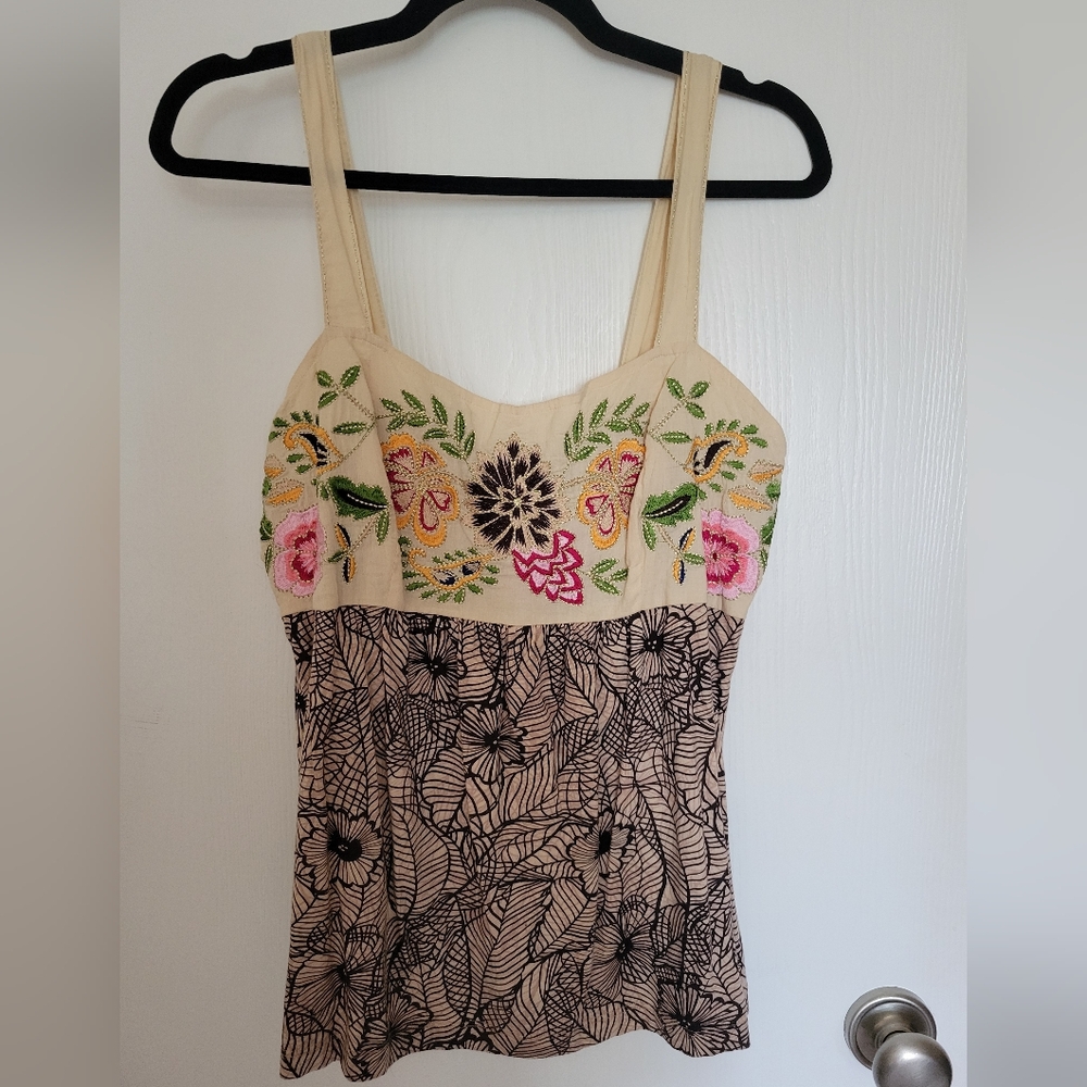 Embroidered tank from Anthropologie